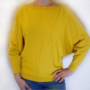 Yellow Women's Sweater with Dolman Sleeves